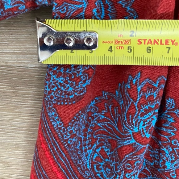 Free People Walking On A Dream Keyhole Plunge Red Blouse Shirt - Size XS - Picture 8 of 10